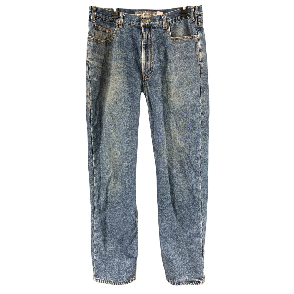 Eddie‎ Bauer Mens Relaxed Fit Fleece Lined Jeans Blue Denim Medium Wash 38x34 T